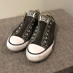 Converse All Stars laceless in Black Denim